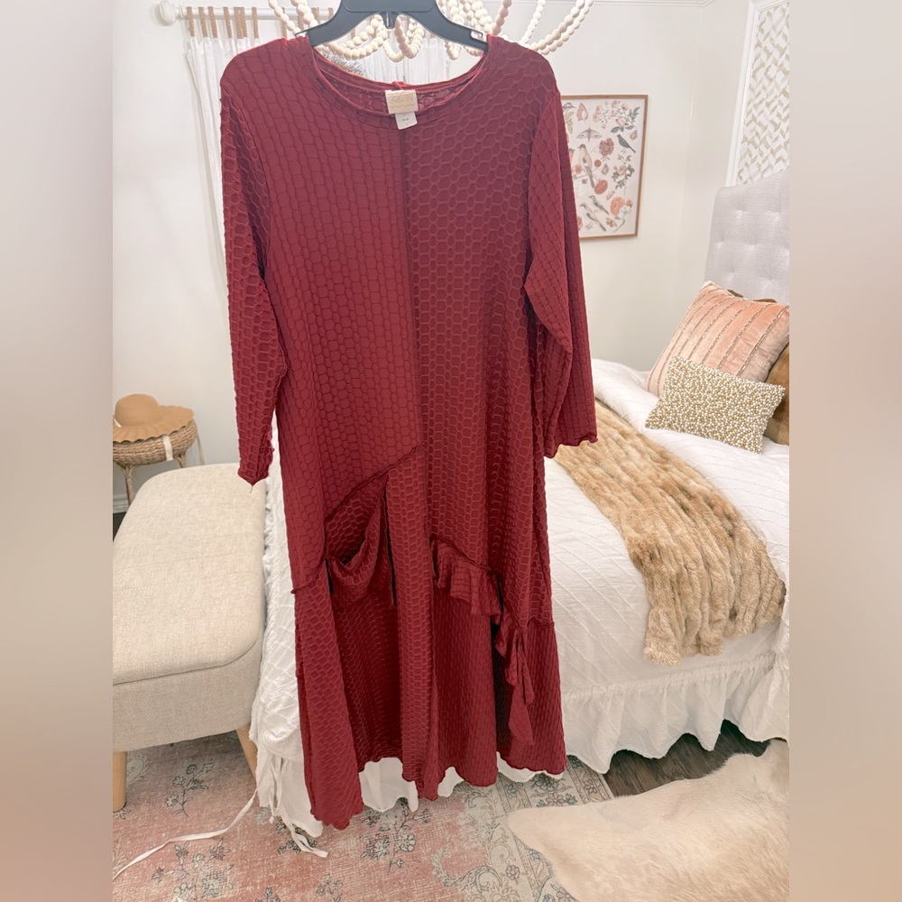 Zadie B’s wine red stretch dress